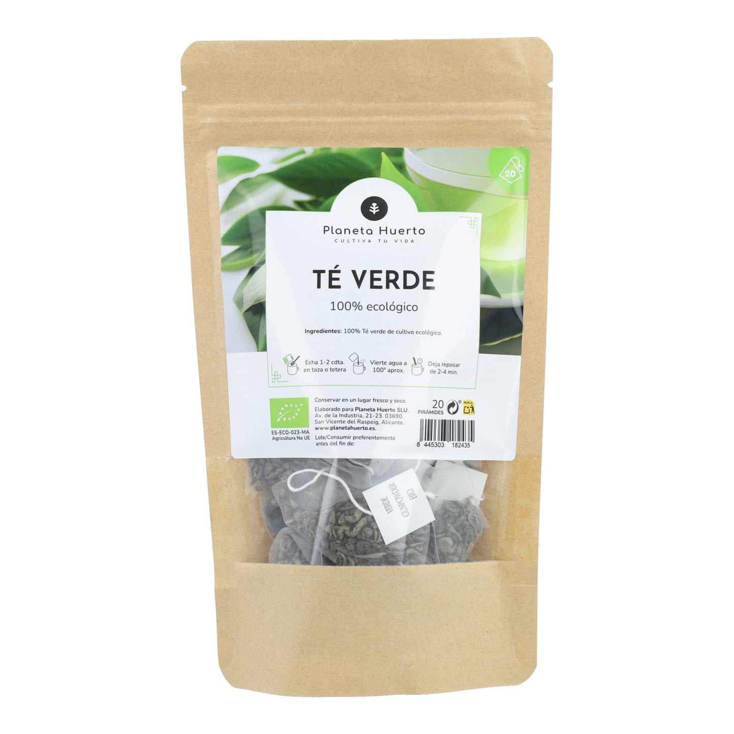 Té Verde Gunpowder ECO Planeta Huerto 20 pirámides