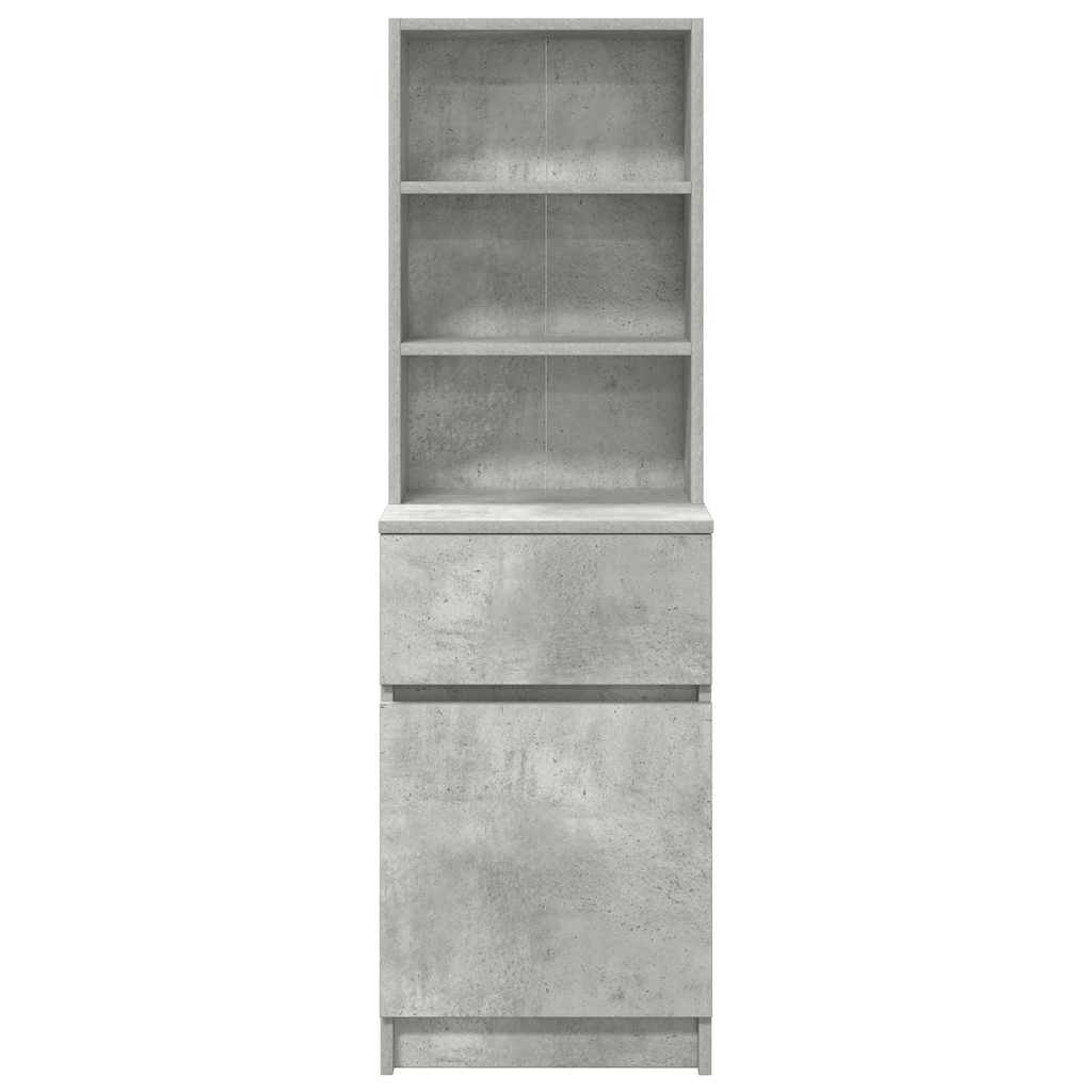 Mesilla De Noche Gris Hormigón 39x35x125cm Madera De Ingeniería_4