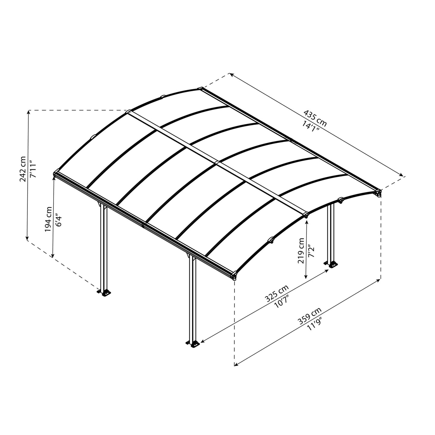 Cenador Gazebo Tucson 435x360 cm