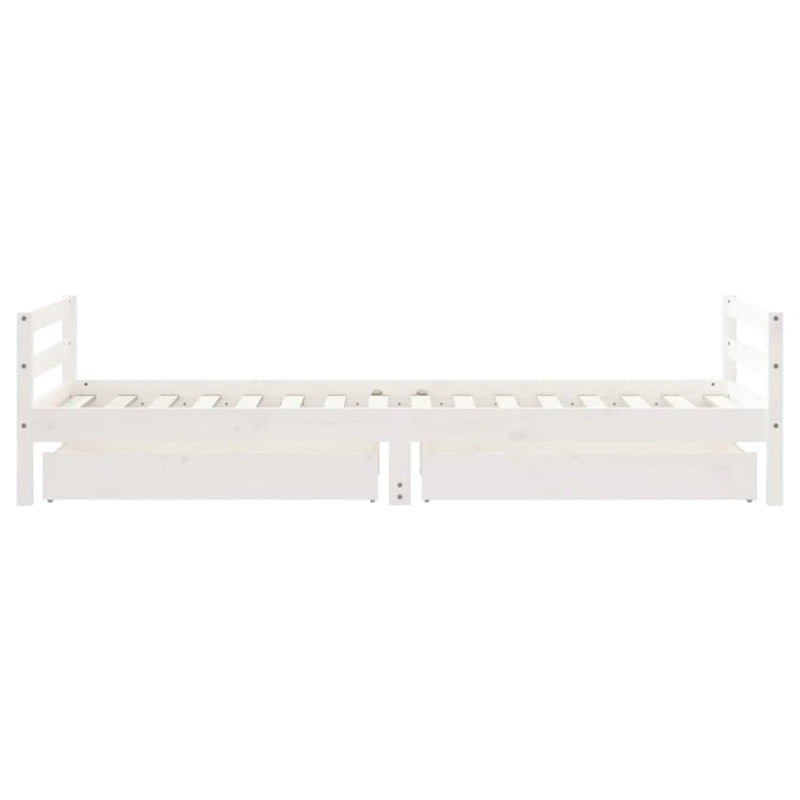 Vidaxl Estructura Cama Niños Con Cajones Madera Pino Blanco 90x200 Cm_5