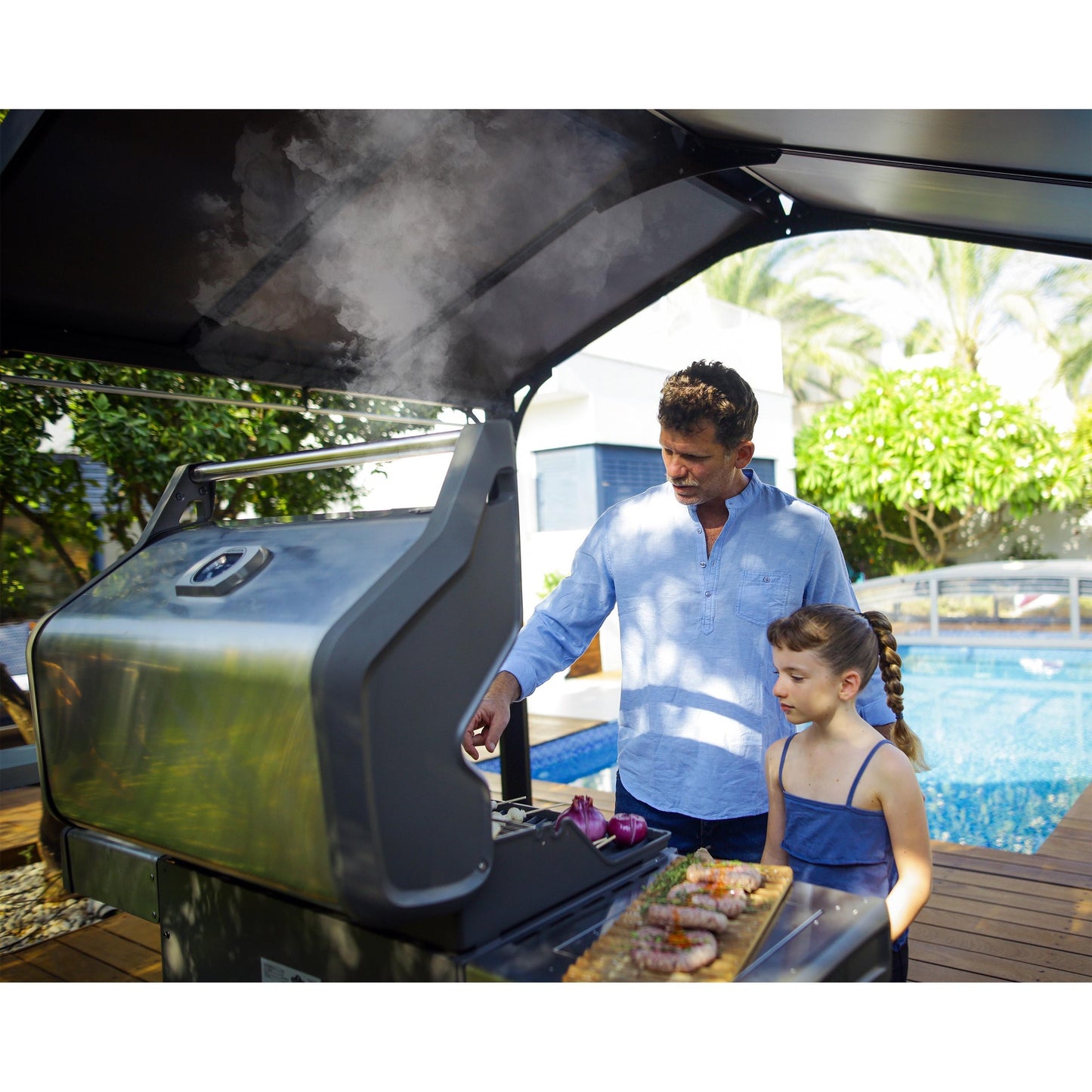 Gazebo cobertor sombreado barbacoas Austin Cenador de Aluminio 180x224 cm