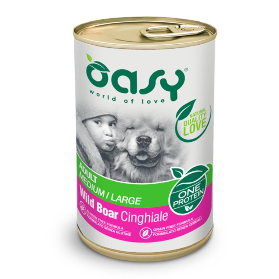Comida Oasy Para Perro Adulto M/l De Jabali (lata 400g)_0