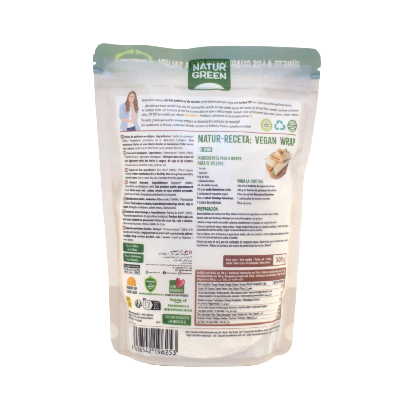 Harina Garbanzo Bio Sin Gluten NaturGreen 500 g