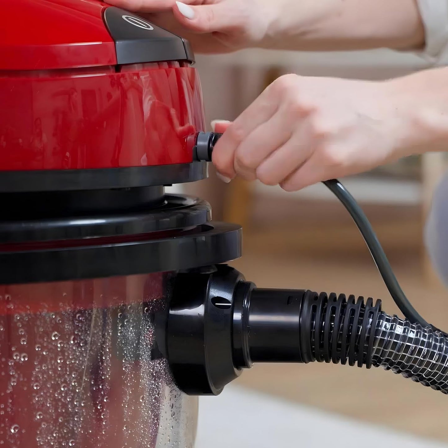 Lava-aspiradora Limpiador De Tapicería Coche, Limpiador Manchas Mascotas, Moquetas, Aspirador, Briebe, Vira, Negro/rojo