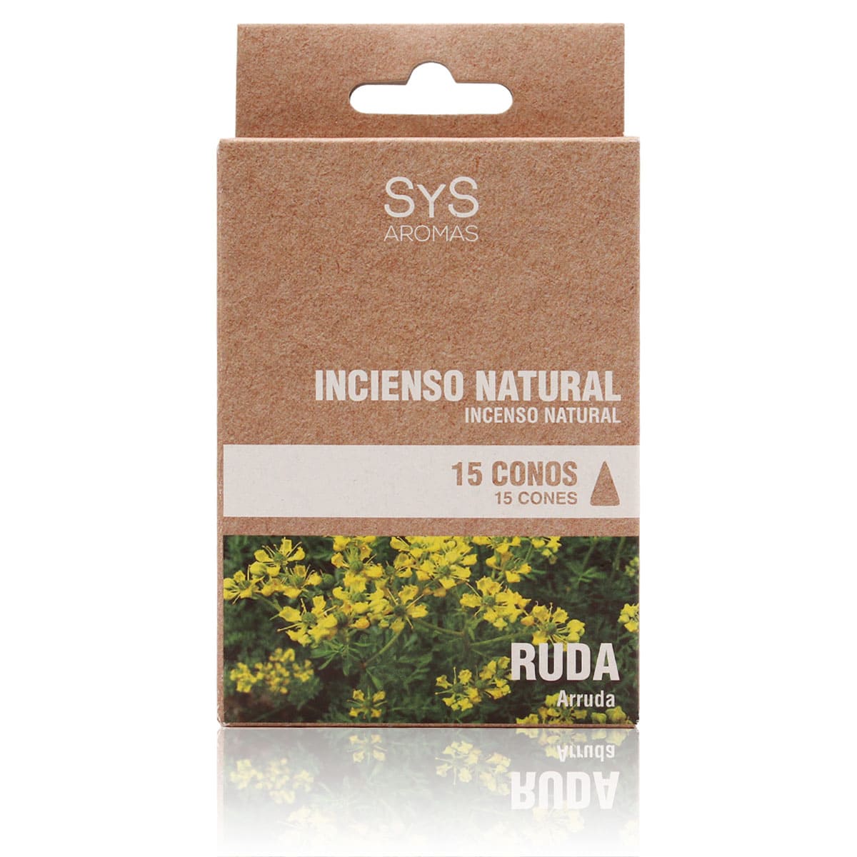 Incienso Natural Ruda SYS Aromas | 15 Conos | Aroma Agreste y Herbal | Carbón Vegetal, Resinas y Bambú_0