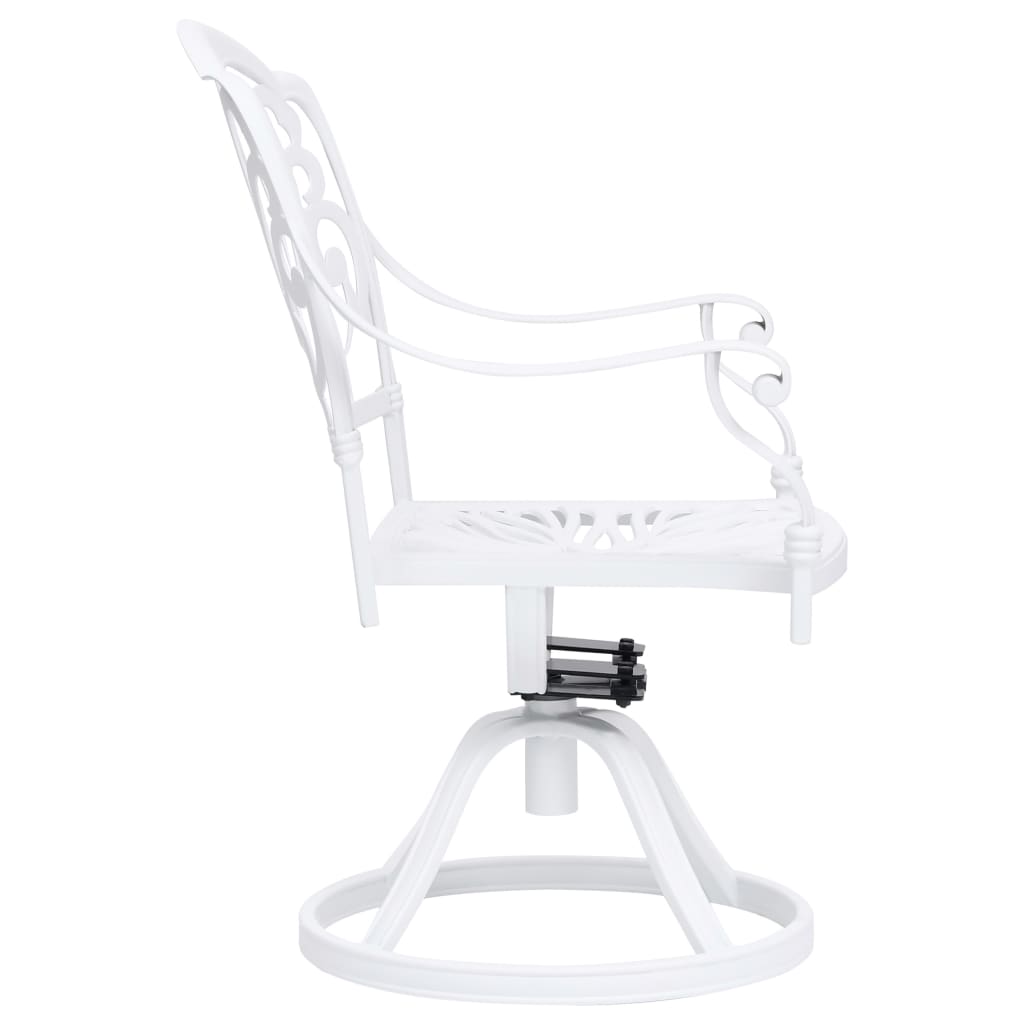 Vidaxl Mesa Y Sillas De Bistró 5 Piezas Aluminio Fundido Blanco_5