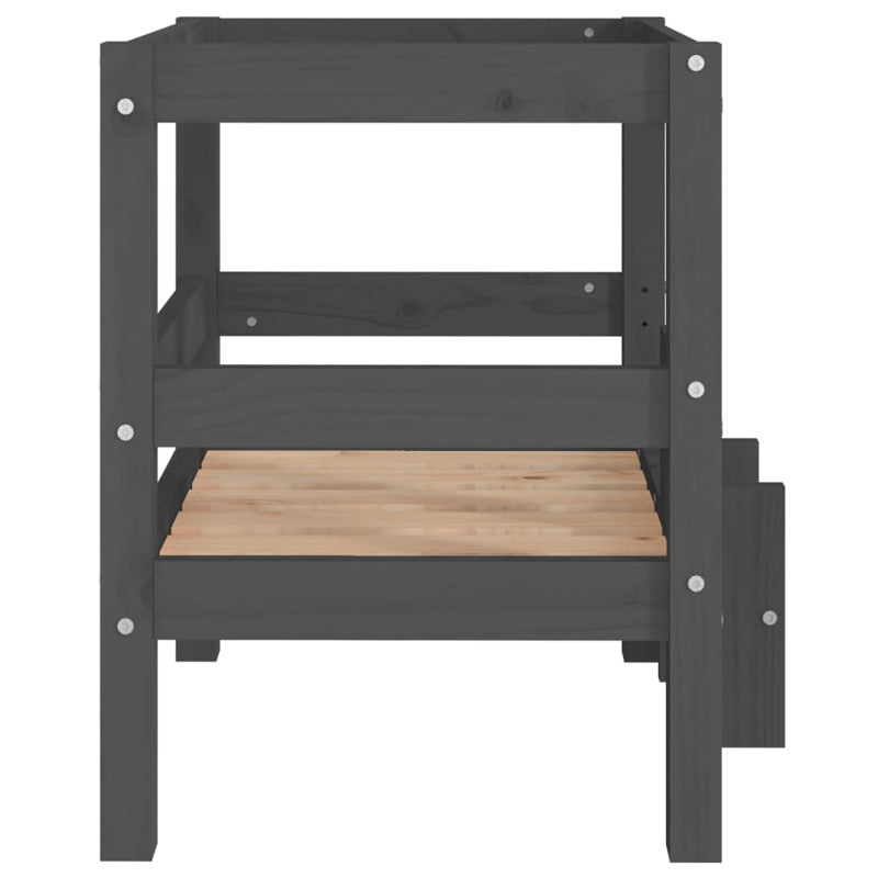 Vidaxl Cama Para Perros Madera Maciza De Pino Gris 55,5x53,5x60 Cm_5