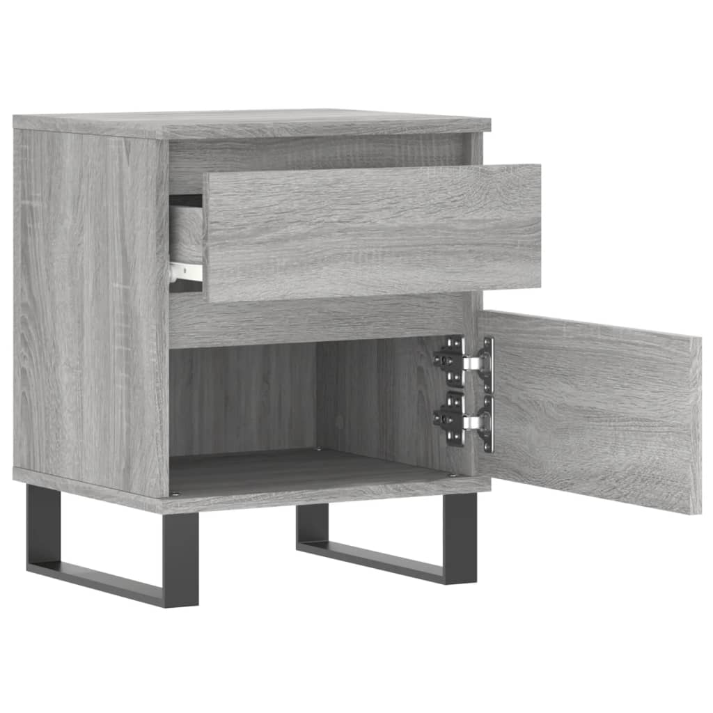 Mesita De Noche Madera De Ingeniería Gris Sonoma 40x35x50 Cm_4