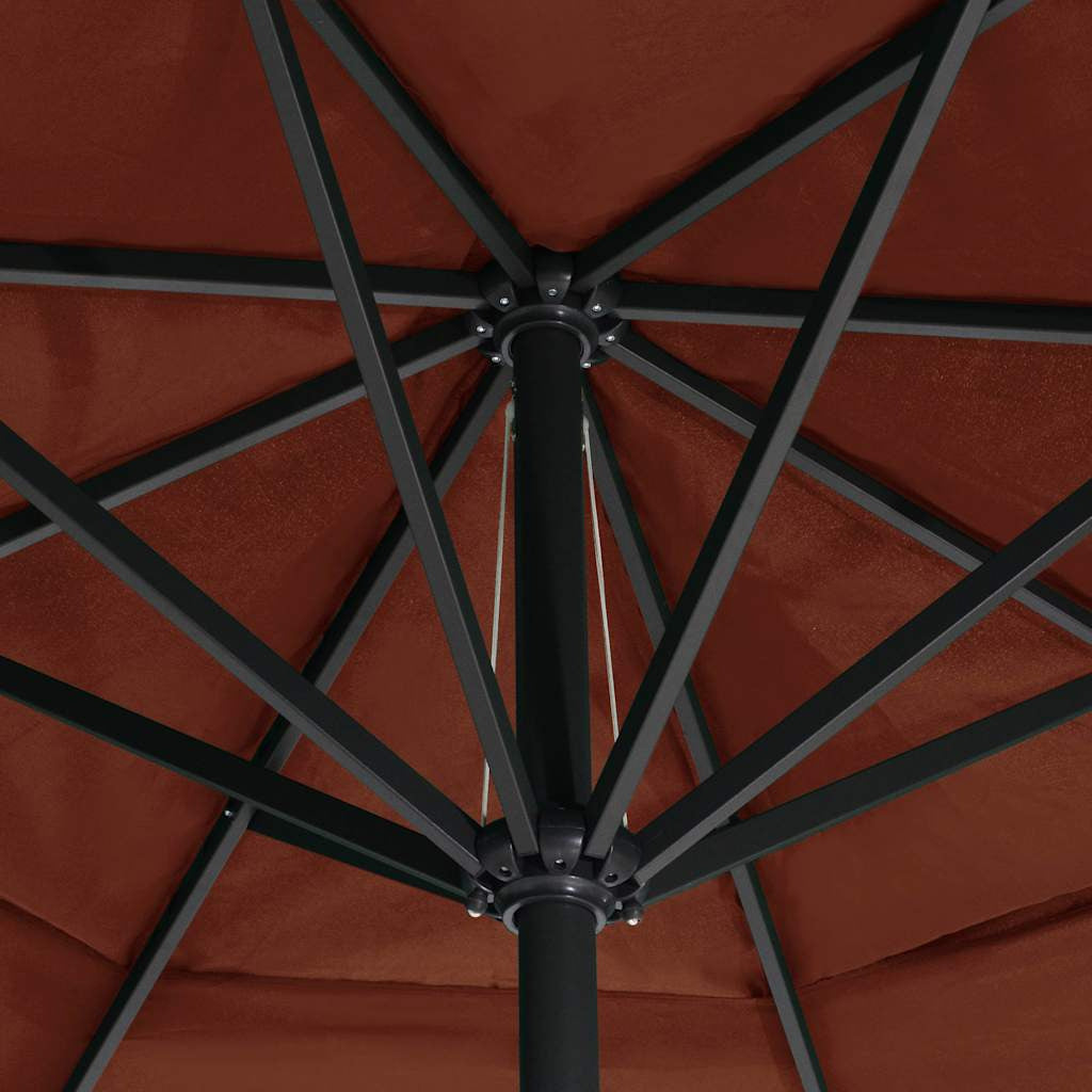 Vidaxl Sombrilla De Jardín Con Palo De Aluminio Terracota 600 Cm_4