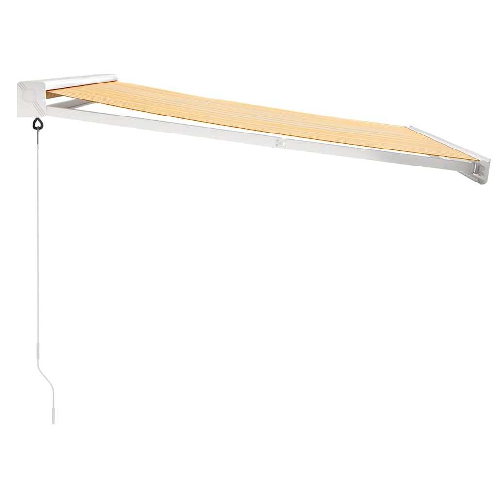 Toldo Retráctil Aluminio Y Tela Amarillo Y Blanco 3,5x2,5 M_5