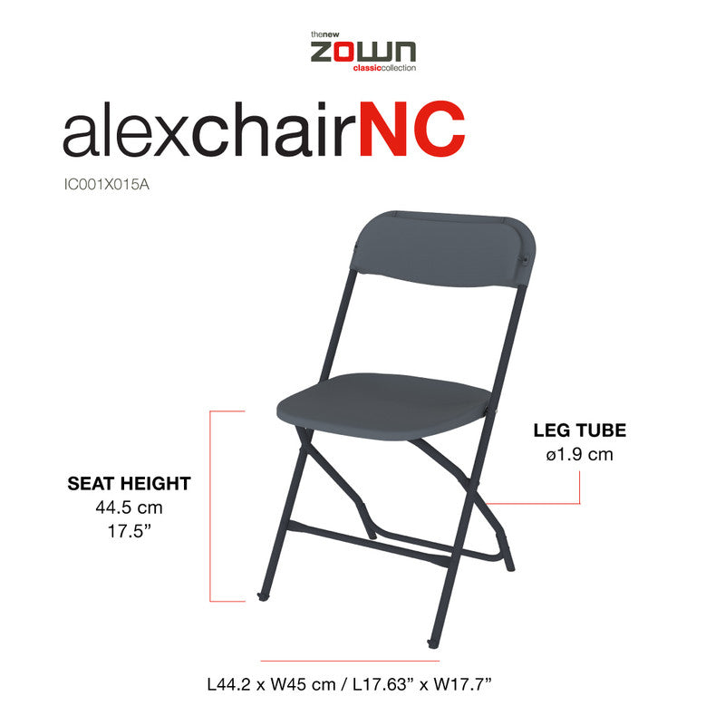 Set 8 Sillas Plegables Para Eventos Alex Chair Gris Polipropileno_3