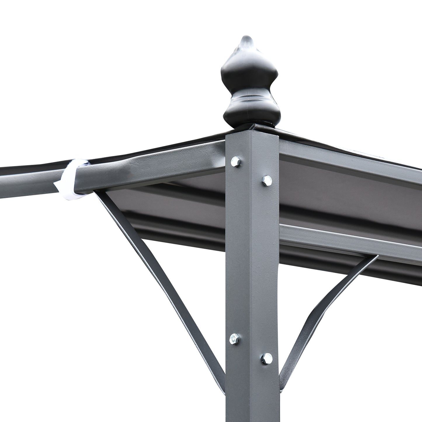 Outsunny Pérgola De Jardín 3x3m Cenador Con 16 Orificios De Drenaje Para Patio_5