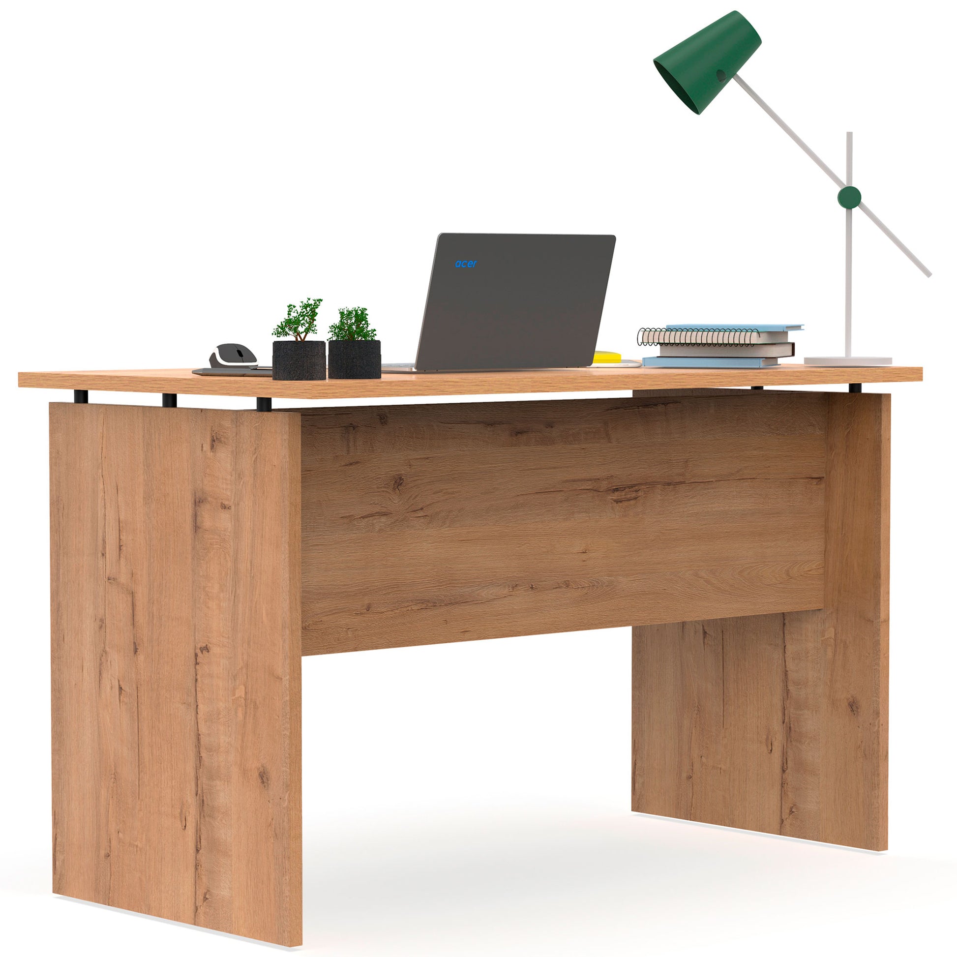 Escritorio, Mesa De Ordenador Oficina, Estudio 76 X 120 X 68 Cm, Despacho, Habitación, Desk, Briebe, Zenith, Madera