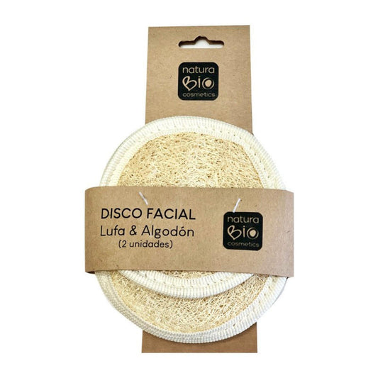 Disco facial lufa algodón 2 unidades