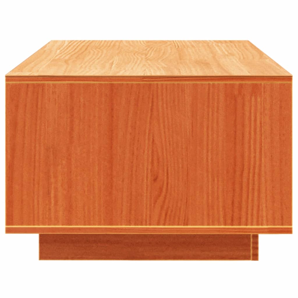 Mesa De Centro Madera Maciza De Pino Marrón Cera 110x50x33,5 Cm_4