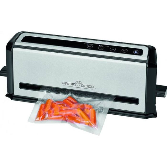 Envasadora De Alimentos Al Vacío Doméstica, 3 Mm Sellado, 4 Funciones, Caudal De 12 L/m., 0,8 Bares Proficook Pc-vk1133 Plata