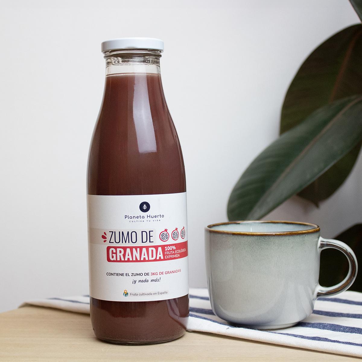 Zumo de Granada 100% fruta exprimida Eco Planeta Huerto 750ml