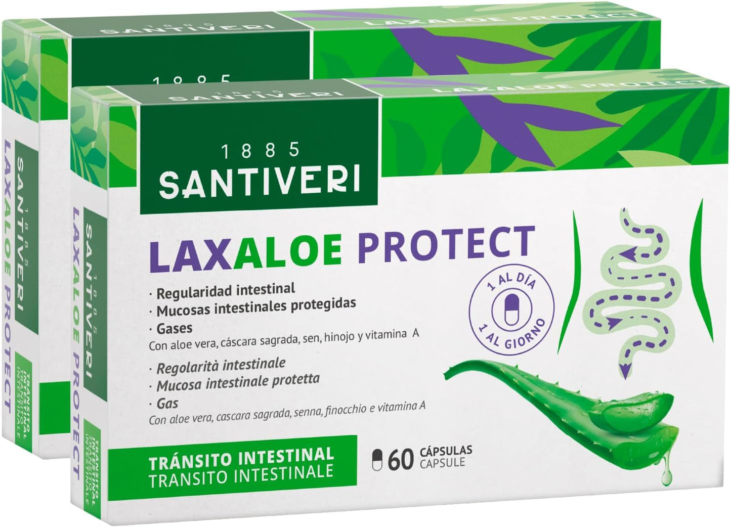 Pack 2X Laxaloe Protect cápsulas Santiveri 60 Caps
