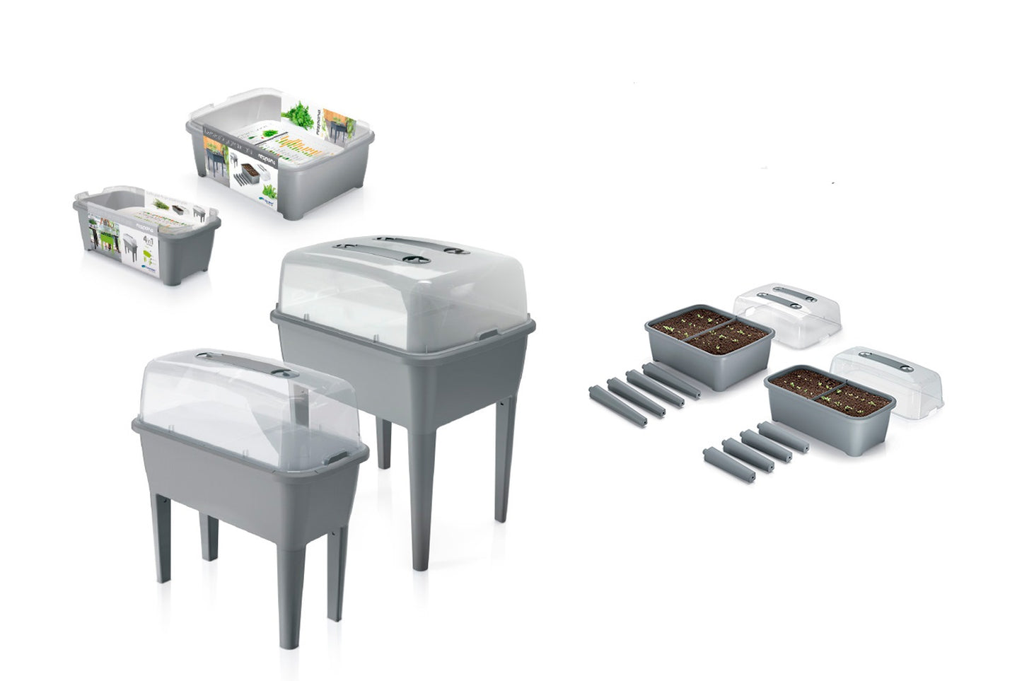 Jardinera Alta 83 L, Con Tapa De Policarbonato, Para Proteger Tus Plantas, Prosperplast Respana Planter Set De Plástico En Color Antracita, 96,3 alto_2