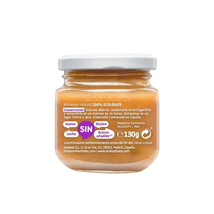 Tarrito de Pera, Ciruela y Plátano BIO +6 Meses Smileat 130 g