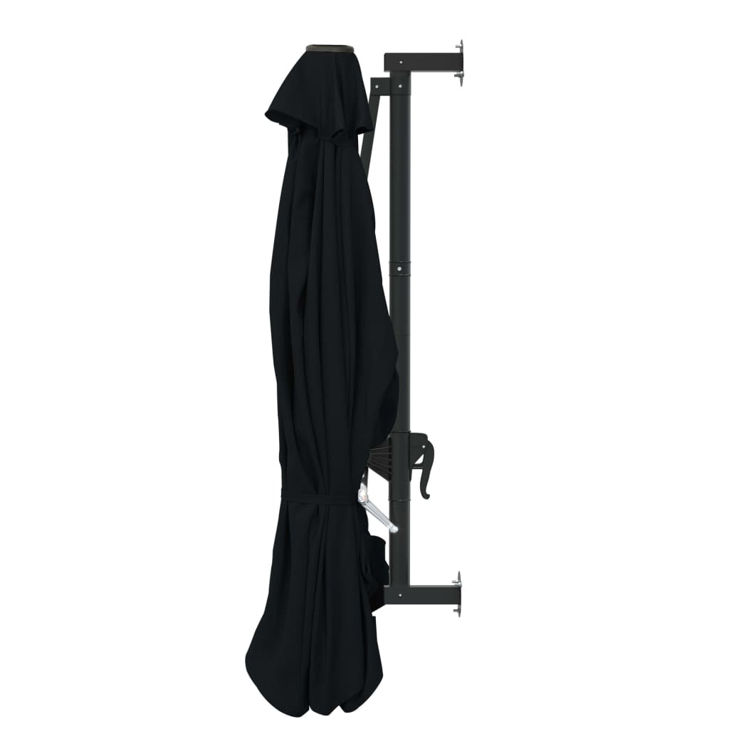 Vidaxl Sombrilla De Pared Con Palo De Metal Negro 300 Cm_4