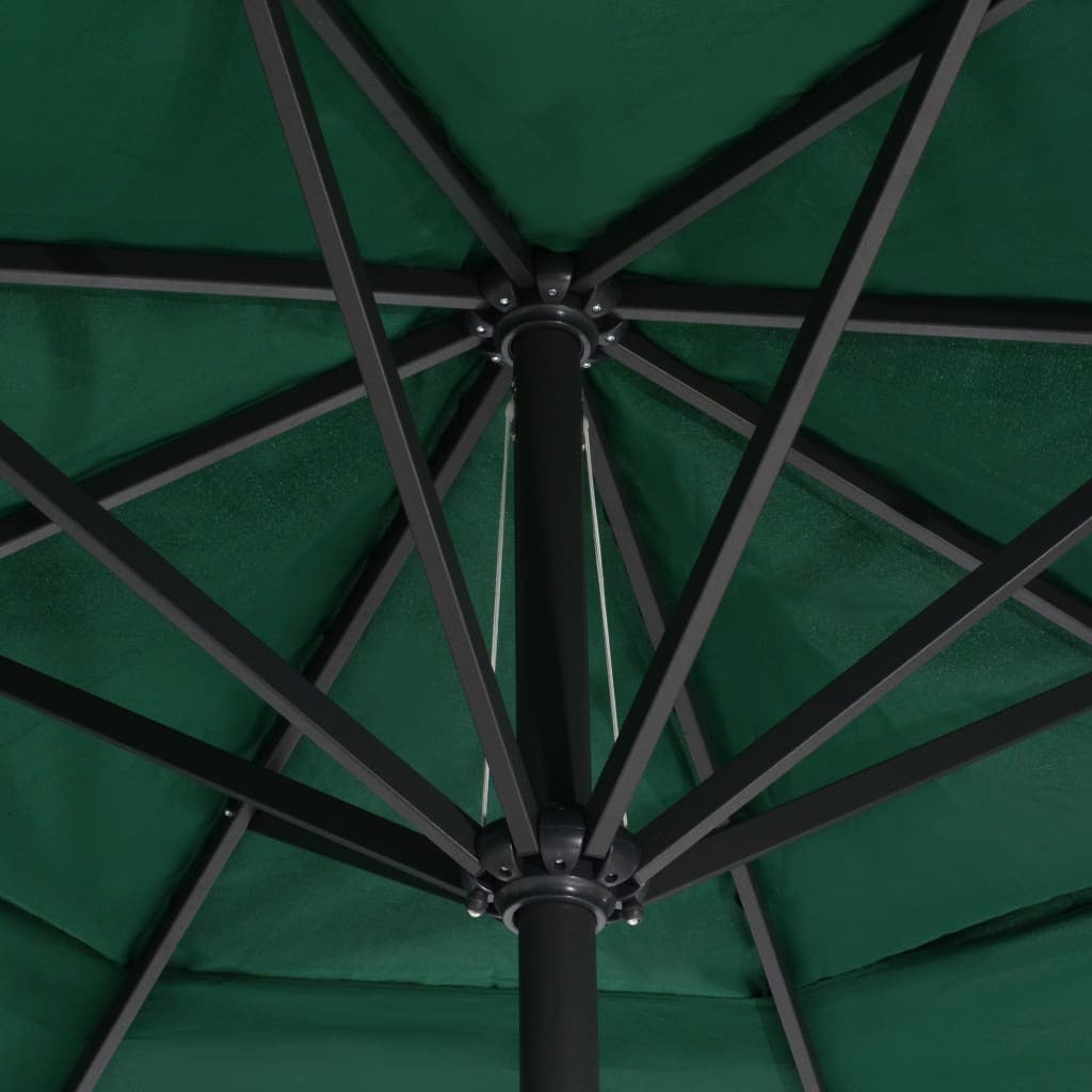 Vidaxl Sombrilla De Jardín Con Palo De Aluminio Verde 600 Cm_4