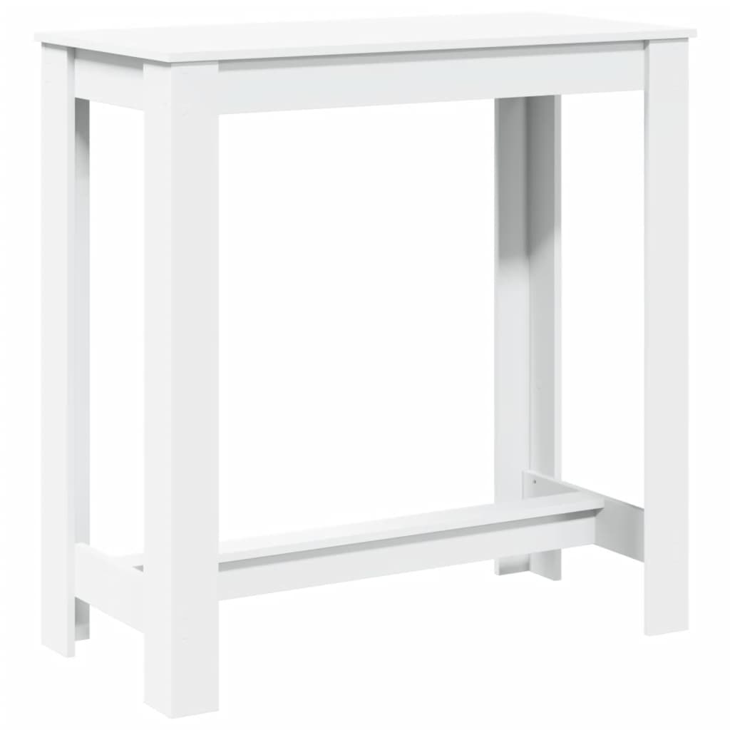 Mesa Alta De Bar Madera Ingeniería Blanca 102x50x103,5 Cm_4