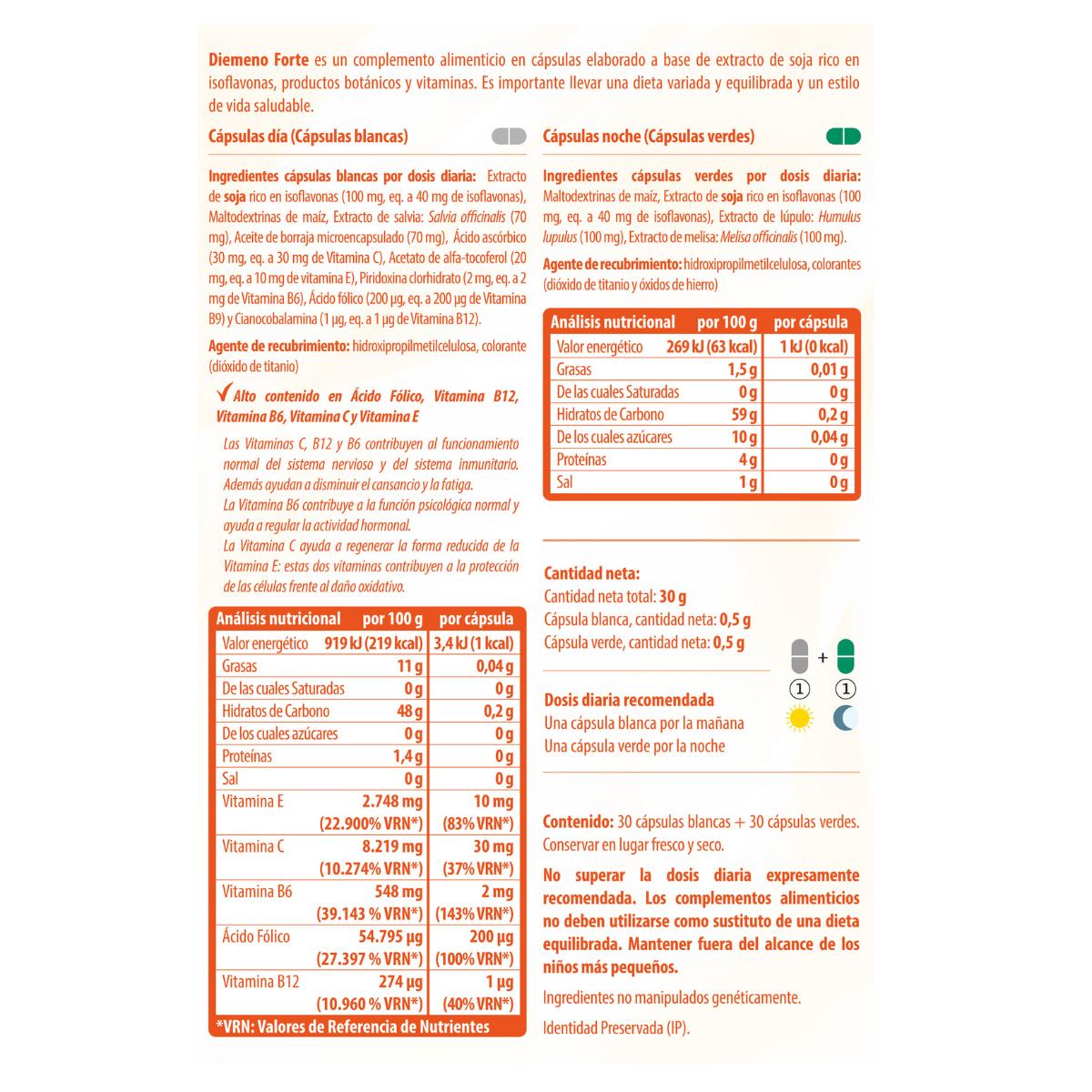 Diemeno Forte 30 + 30 cápsulas