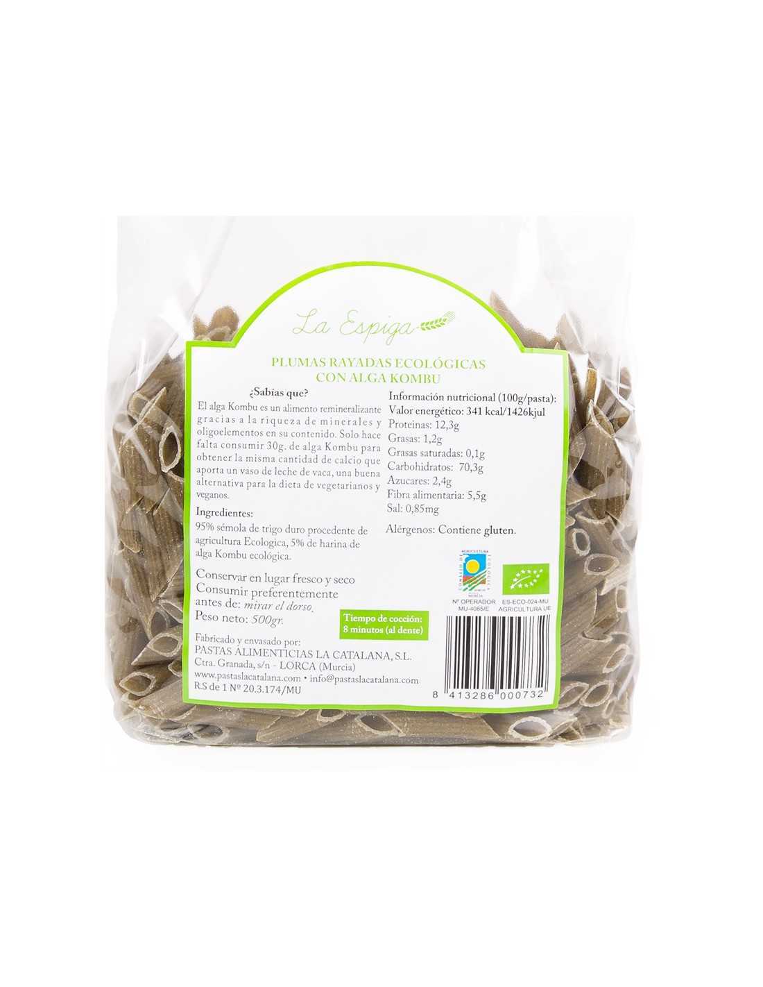 Plumas Rayadas Bio Con Alga Kombu 500g - La Espiga_0