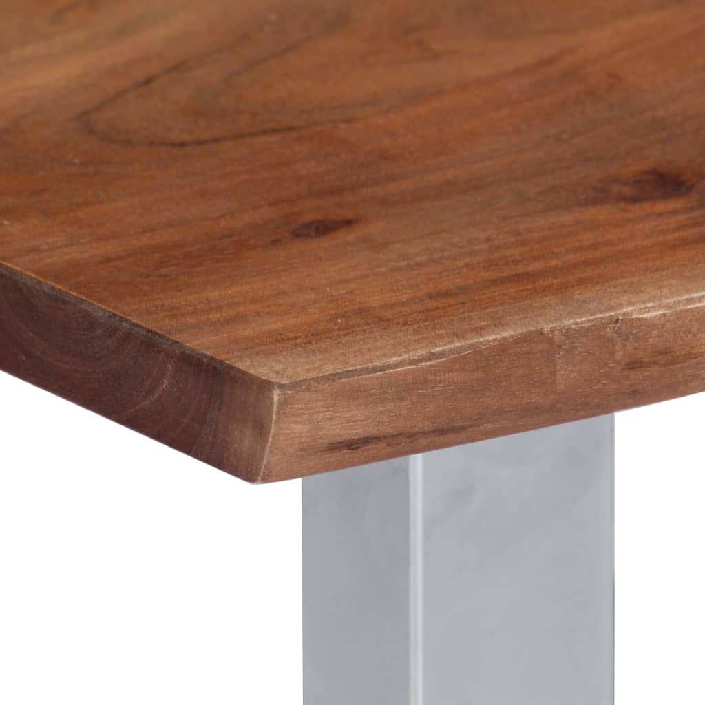 Mesa De Centro Borde Natural Madera Maciza Acacia 60x60x40 Cm_4