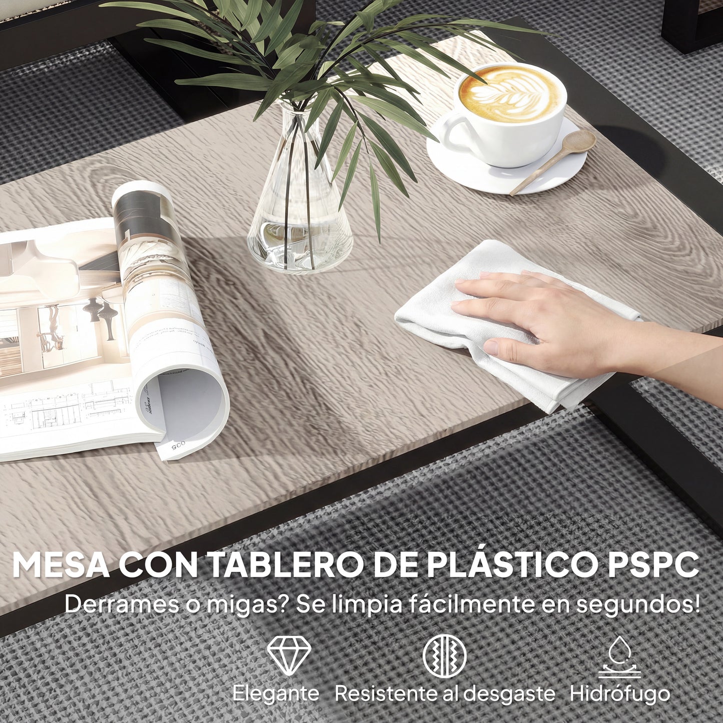 Outsunny Conjunto De Jardín Exterior 2 Sofás De 2 Plazas 1 Sillón Y Mesa Caqui_5