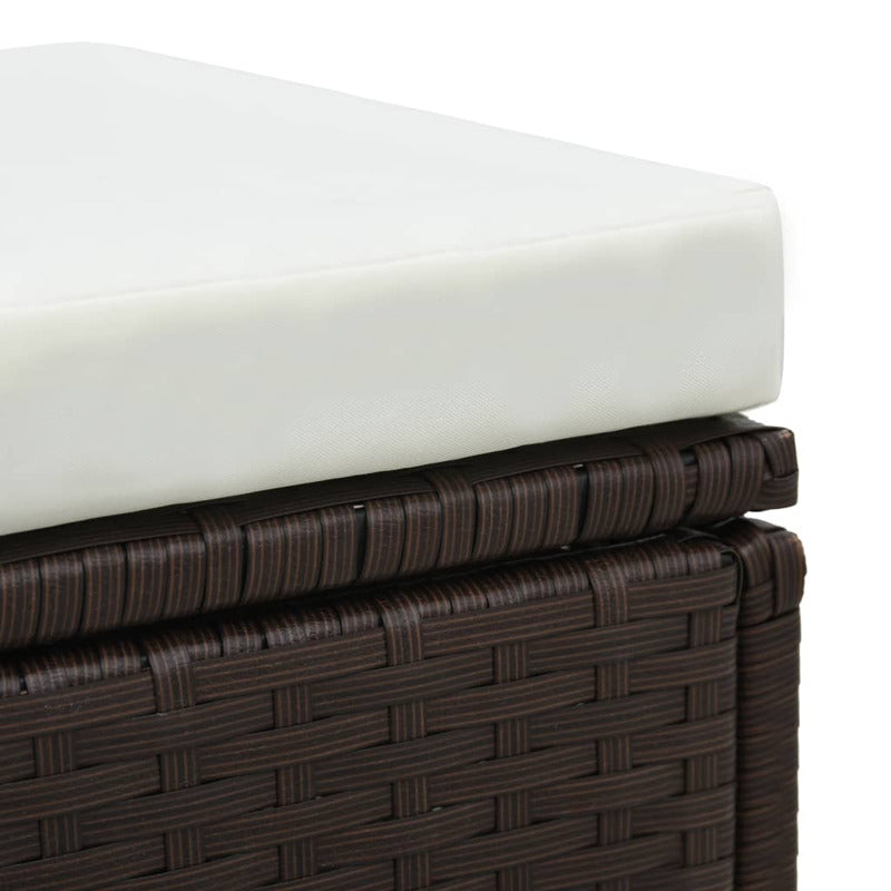 Vidaxl Set Muebles De Jardín 3 Pzas Y Cojines Ratán Sintético Marrón_5