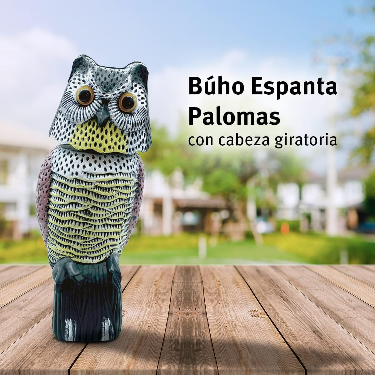 Búho espantapájaros cabeza giratoria 41 cm Biotop