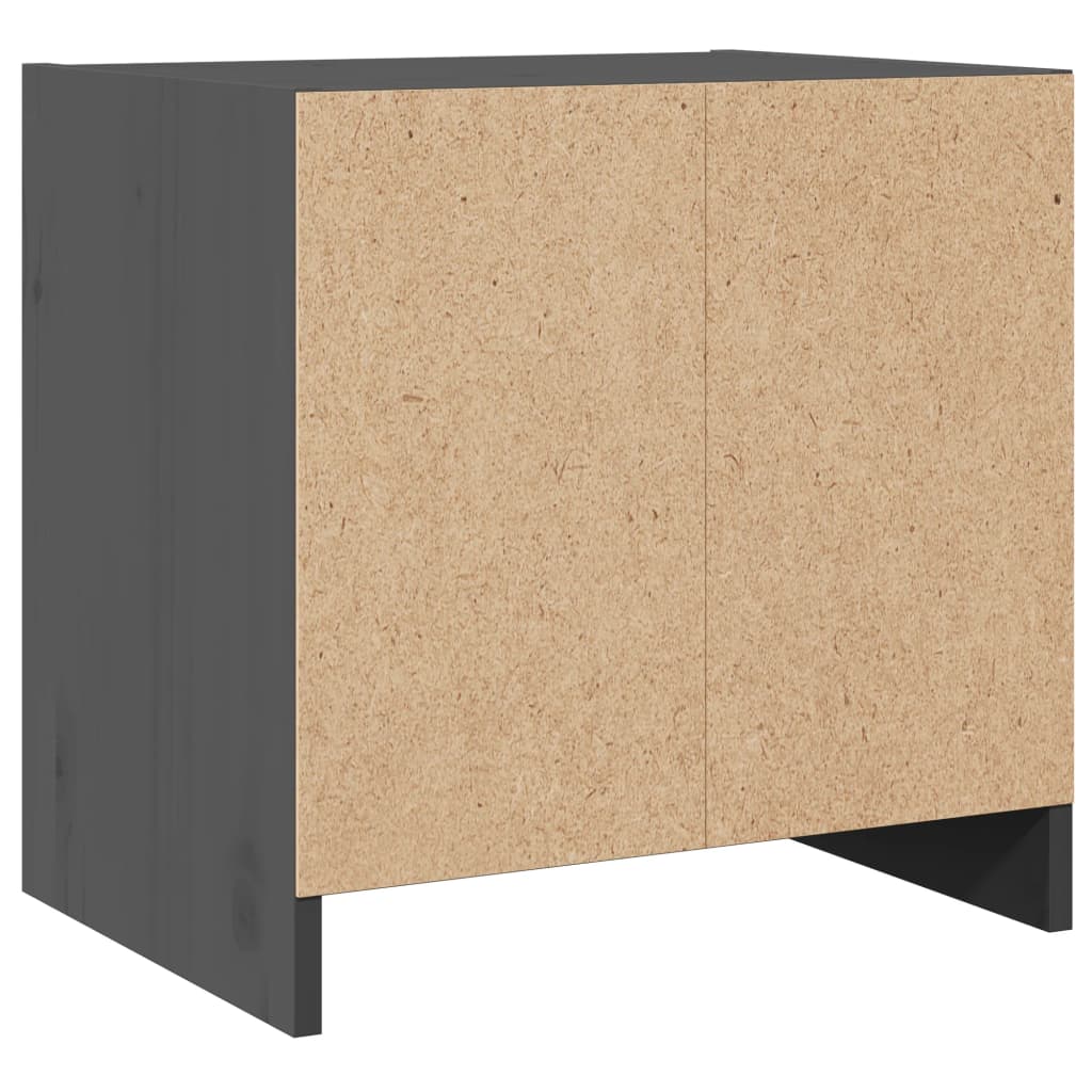 Mesitas De Noche 2 Uds Madera Maciza Pino Gris 40x30,5x40 Cm_4