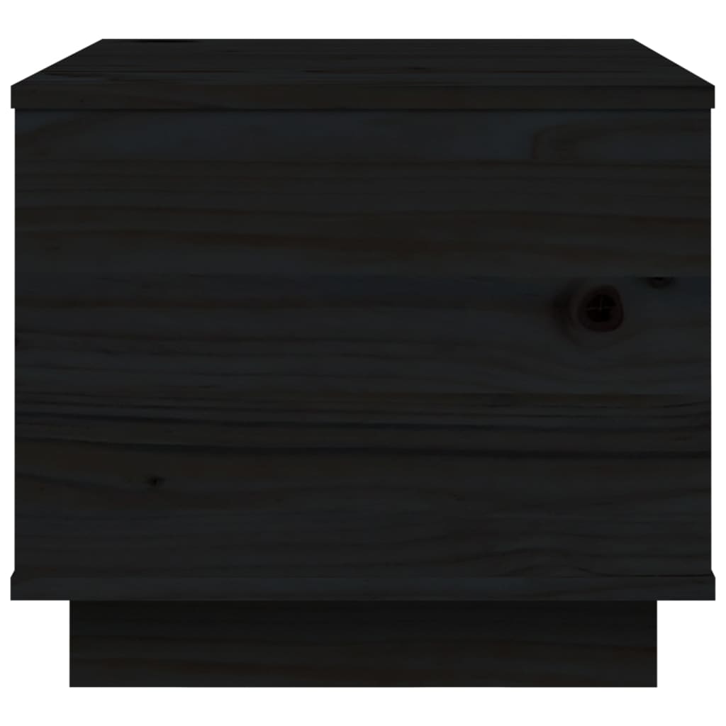 Mesa De Centro De Madera Maciza De Pino Negro 40x50x35 Cm_4