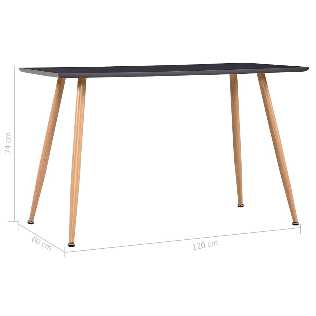 Mesa De Comedor Mdf Gris Y Color Roble 120x60x74 Cm_4