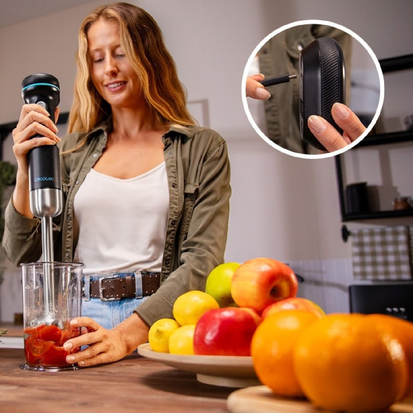 Cecotec Batidoras De Mano Portátil Blendgo Hand. Dc Motor 180w, Batería Con Carga 2h, 30min Uso, Indicador Batería, Temp_4