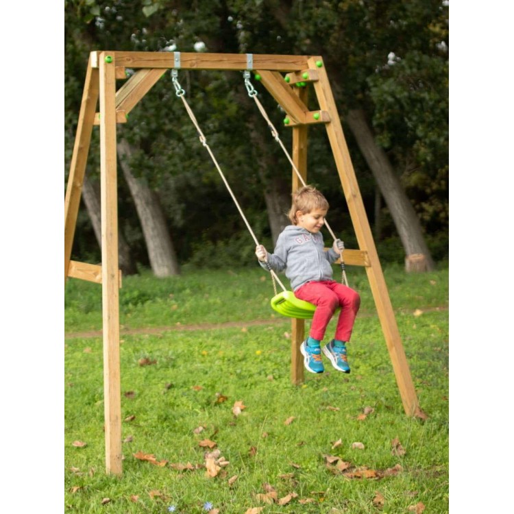 Columpio Individual De Madera Cuadrada Masgames Xylo Xl Con Asiento Bebe._2