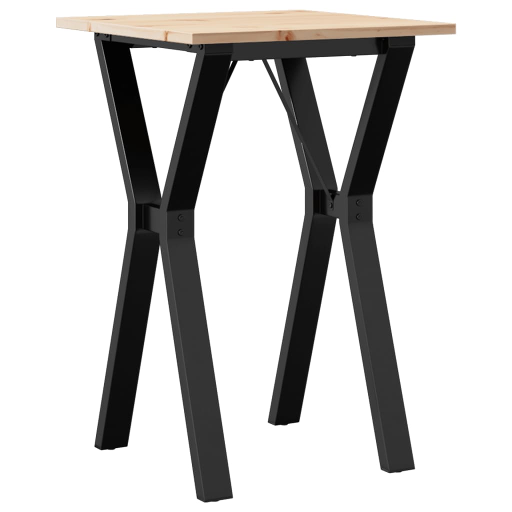 Mesa De Comedor Marco Y Madera Maciza Pino Y Acero 50x50x75 Cm_4