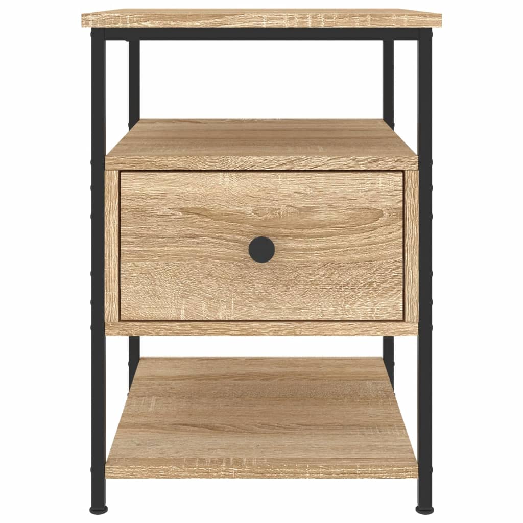 Mesita De Noche Madera De Ingeniería Roble Sonoma 40x42x56 Cm_4