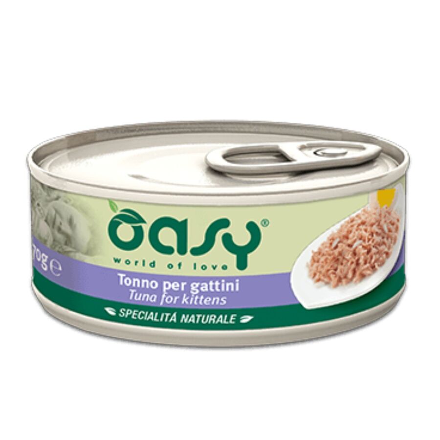 24 Latas De Comida Oasy Para Gato Kitten De Atun (24x70g )_0