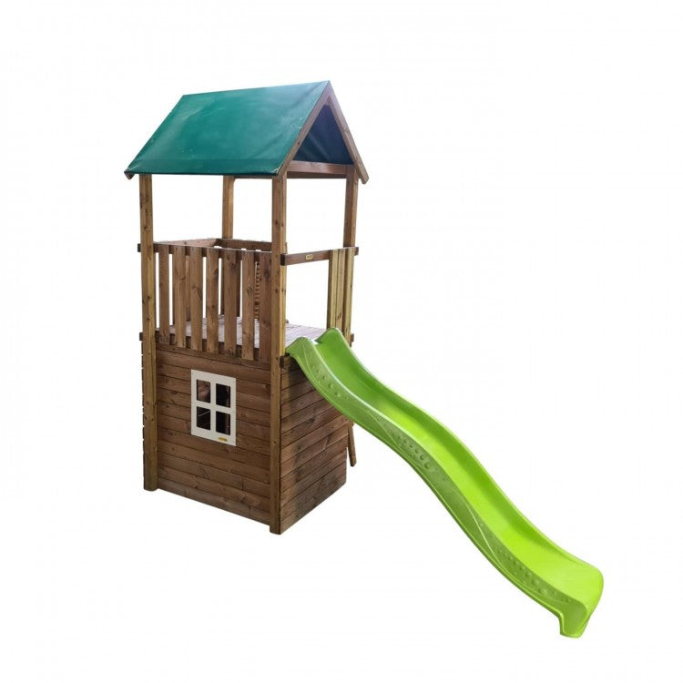 Parque Infantil Masgames Tibidabo L Techo De Lona Casita Con Escalada: Casita En La Base Y Pared De Escalada.