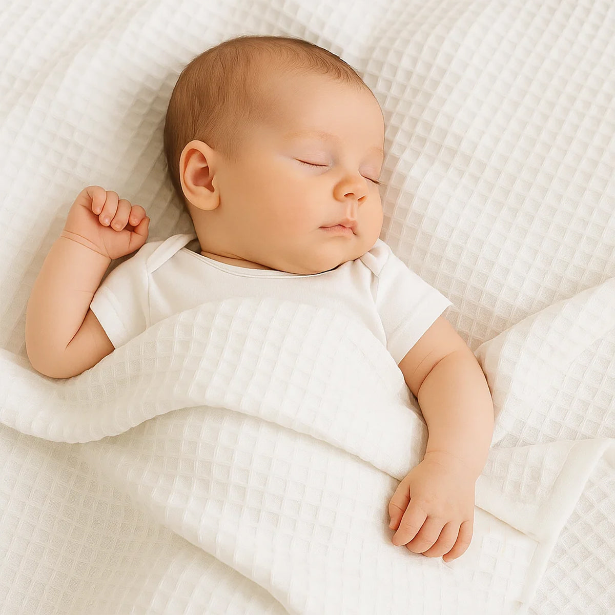 Manta De Nido De Abeja De Algodón Orgánico Aiko