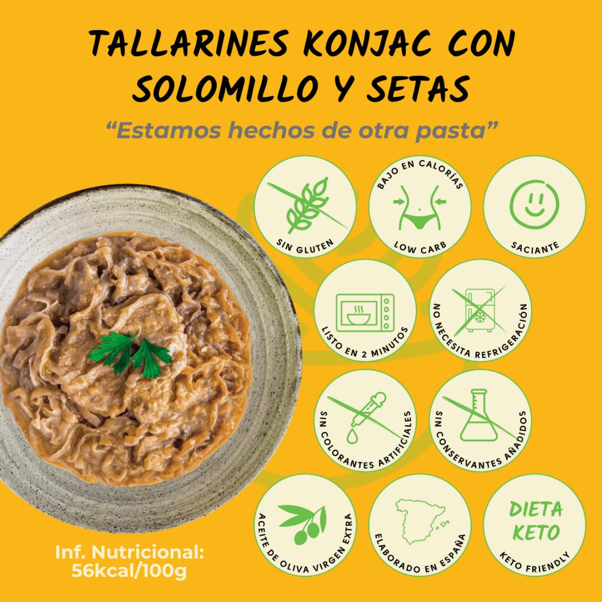 Tallarines konjac con solomillo de ternera y boletus The Konjac Shop 250g