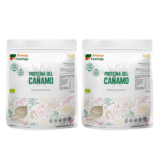 Pack 2x Proteína de cáñamo vainilla Energy feelings 1 kg