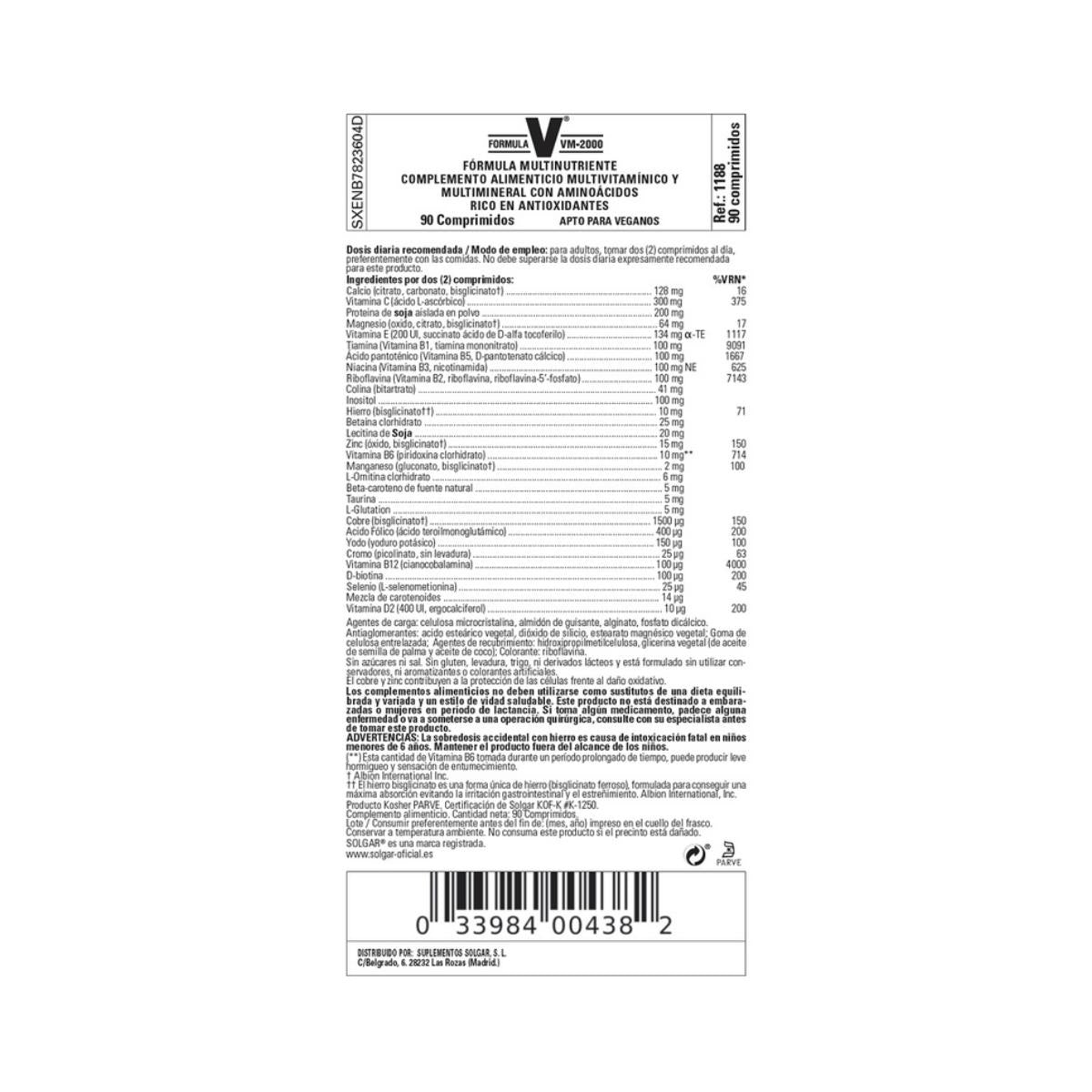 Fórmula VM-2000 90 comprimés