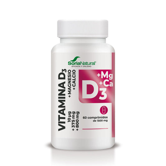 Vitamina D3+MG Liberación sostenida, Soria Natural, 60 comprimidos