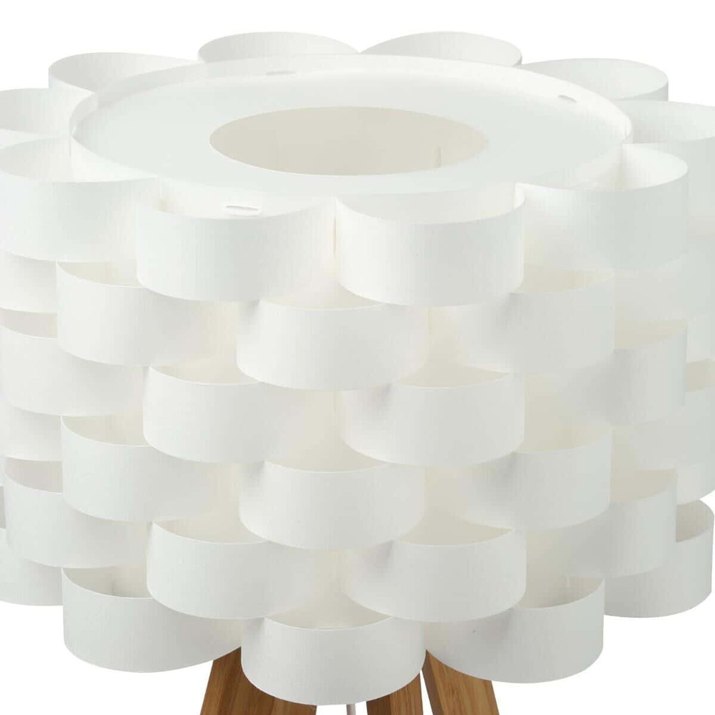 Well Home - Lámpara De Pie En Bambú Color Blanco Ø50x150cm_4