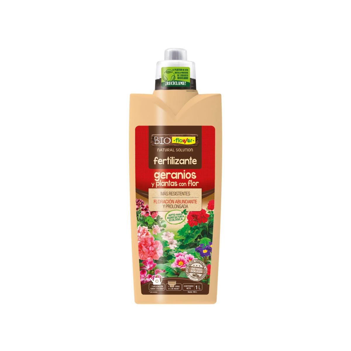Fertilizante geranios y plantas con flor Bokashi BioFlower 1 l