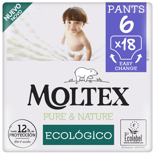 Pants Moltex Pure & Nature T6 (+14 kg), 18 Uds